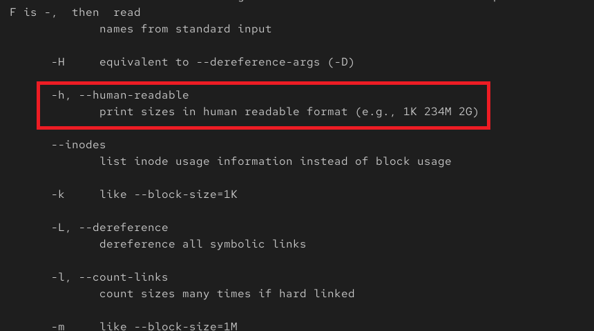 du -hのマニュアルの記載