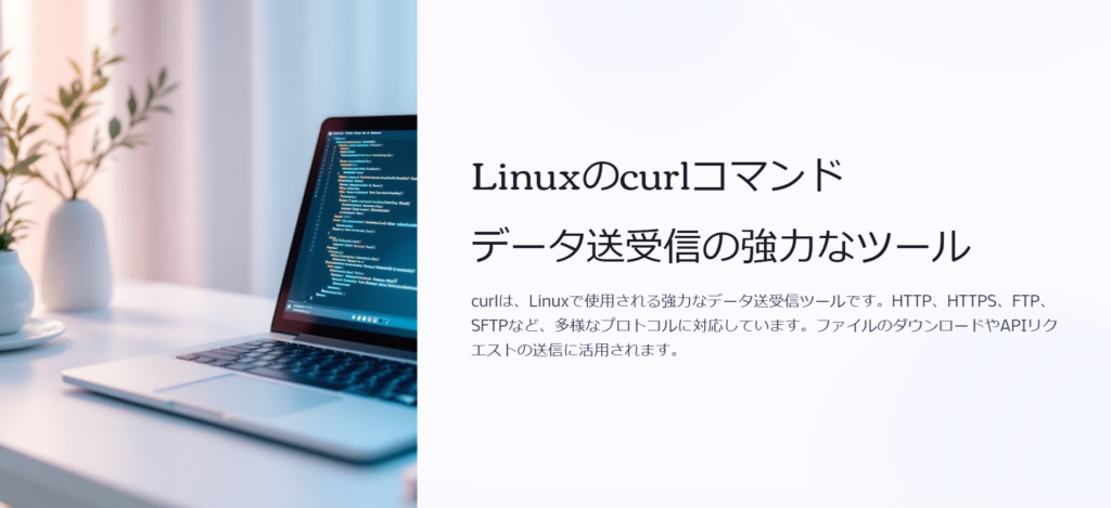 Linuxのcurlコマンド

データ送受信の強力なツール

curlは、Linuxで使用される強力なデータ送受信ツールです。HTTP、HTTPS、FTP、SFTPなど、多様なプロトコルに対応しています。ファイルのダウンロードやAPIリクエストの送信に活用されます。